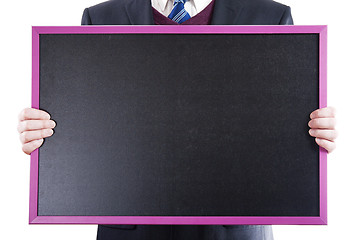 Image showing Holding chalkboard