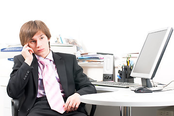 Image showing young businessman in office