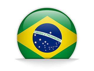 Image showing Brazil Flag Glossy Button