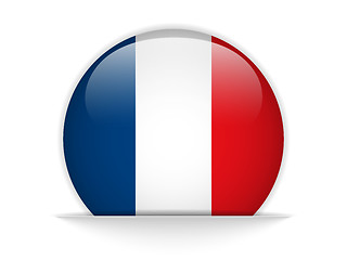 Image showing France Flag Glossy Button