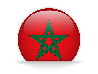 Image showing Morocco Flag Glossy Button