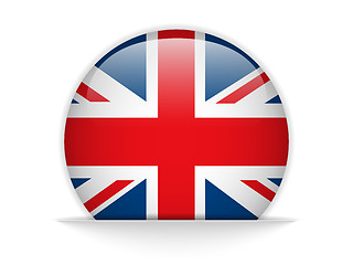 Image showing United Kingdom Flag Glossy Button