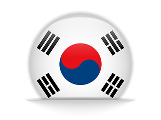 Image showing South Korea Flag Glossy Button