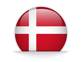 Image showing Denmark Flag Glossy Button
