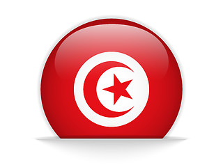 Image showing Tunisia Flag Glossy Button