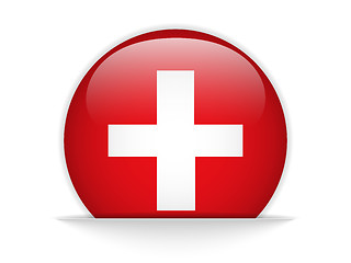 Image showing Switzerland Flag Glossy Button