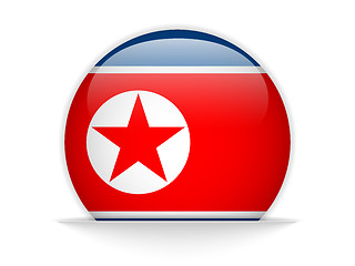 Image showing North Korea Flag Glossy Button