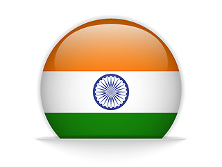 Image showing India Flag Glossy Button