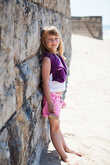 Image showing Portrait of young girl at beach