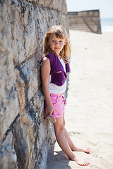 Image showing Portrait of young girl at beach