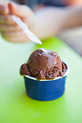 Image showing Closeup of chocolate ice cream