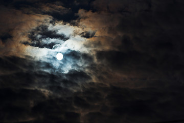 Image showing moon on cloudy sky