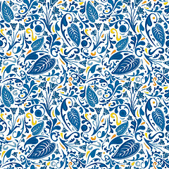 Image showing Blue floral pattern