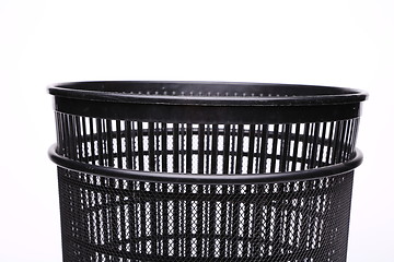 Image showing A top plastic trash can close-up