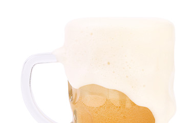 Image showing Mug of beer with froth close-up