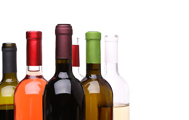 Image showing A set of many bottles of wine