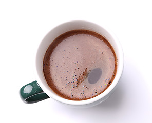 Image showing cup of coffee top view