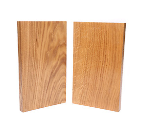 Image showing Two vertical boards (acacia, oak)