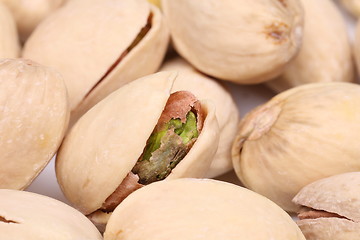 Image showing Wallpaper of  one open pistachio