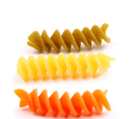 Image showing Close-up pasta eliche tricolori