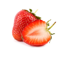 Image showing One and a half strawberry