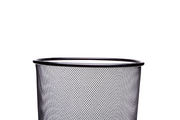 Image showing Top metal trash can isolated on white background