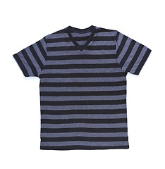 Image showing Men's striped T-shirt with clipping path.