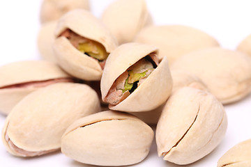 Image showing Large handful of pistachios