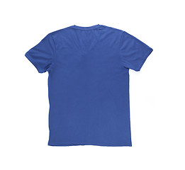 Image showing Men's blue T-shirt with clipping path. Back.