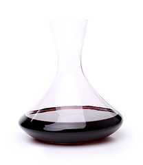 Image showing A decanter of red wine isolated