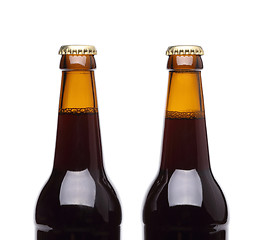 Image showing Two bottles of beer on white background.