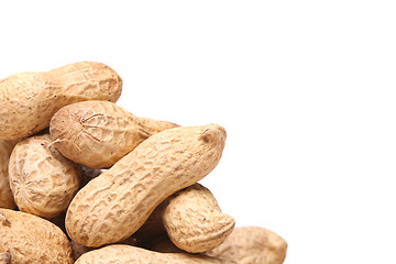 Image showing White background and peanuts left