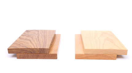 Image showing Two boards (acacia, oak) and two boards