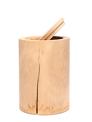 Image showing Birch bark container with open top