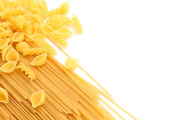 Image showing Frame of different pasta and a white background