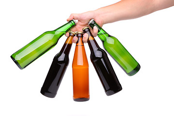 Image showing Five different bottles fan