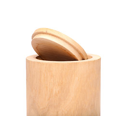 Image showing Birch bark container with open top close-up
