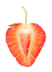 Image showing Half of strawberry isolated on a white background.