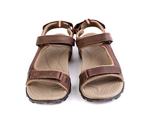 Image showing A sport brown sandals