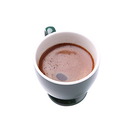 Image showing Top view of black coffee cup isolated on white