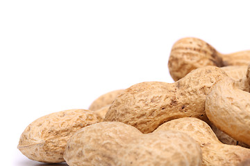 Image showing White background and peanuts right