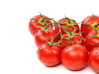 Image showing Cluster of cherry tomatoes