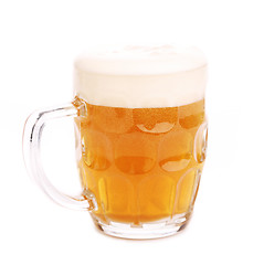 Image showing Mug fresh beer with cap of foam isolated