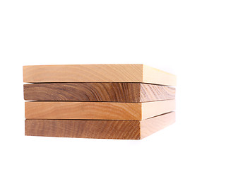 Image showing Four horizontal boards (elm, acacia, lime, oak)