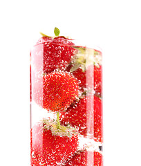 Image showing Glass with strawberries isolated