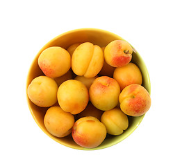 Image showing fresh apricot on a bowl