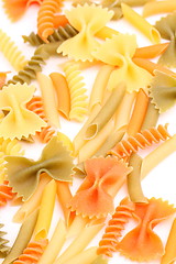 Image showing A different pasta in three colors close-up.