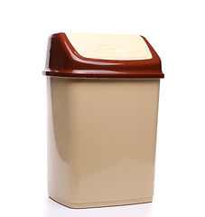 Image showing plastic trash can close full face