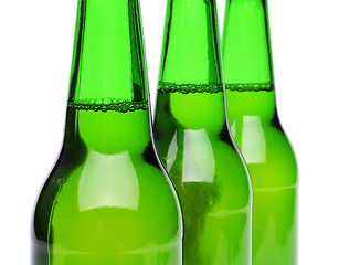 Image showing Three bottles of beer close-up