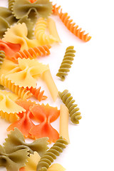 Image showing A different pasta in three colors close-up.